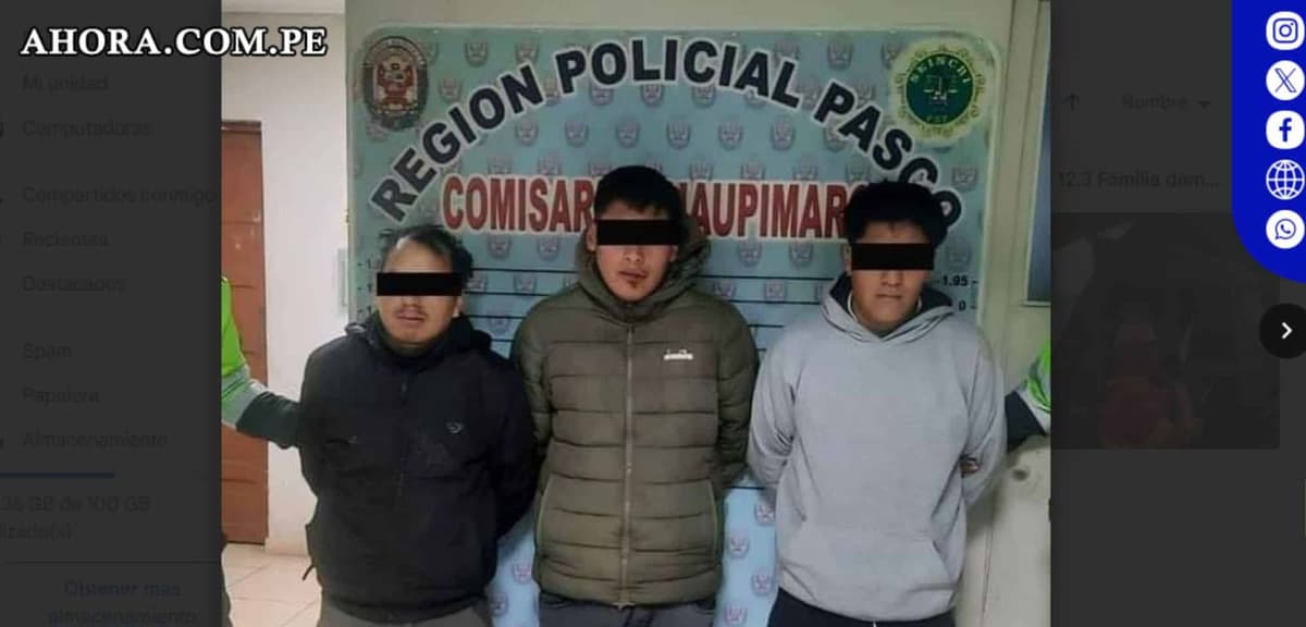 Capturan en flagrancia a miembros de la banda "Lechuceros de Chaupimarca" en Pasco