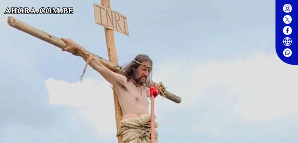 Estudiantes y maestros recrean vía crucis en Angasmarca y Chavinillo durante Semana Santa