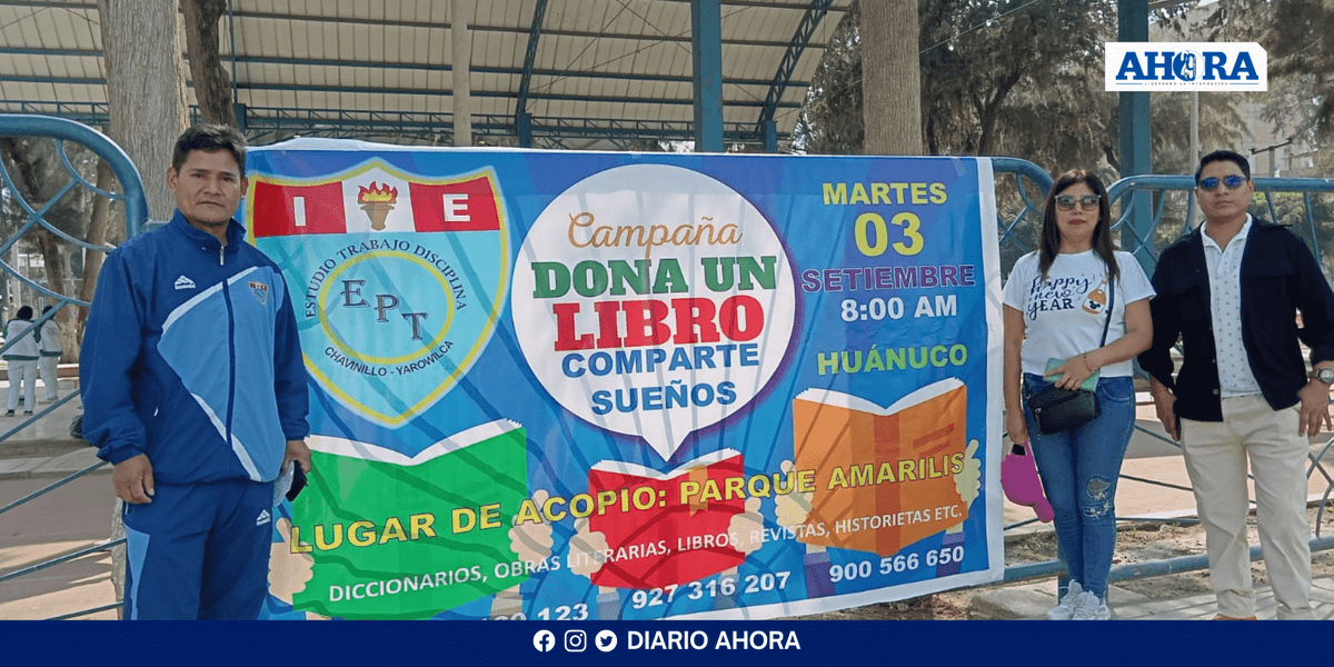 Docente impulsa campaña de recolección de libros para mejorar la educación en Yarowilca
