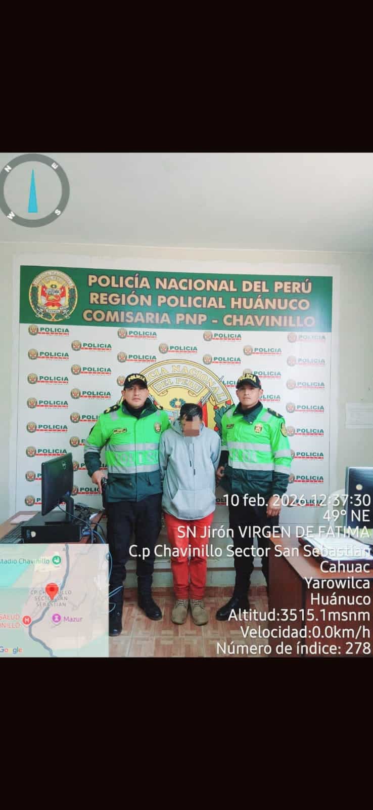 Operativo en Chavinillo termina con dos detenidos por requisitorias vigentes