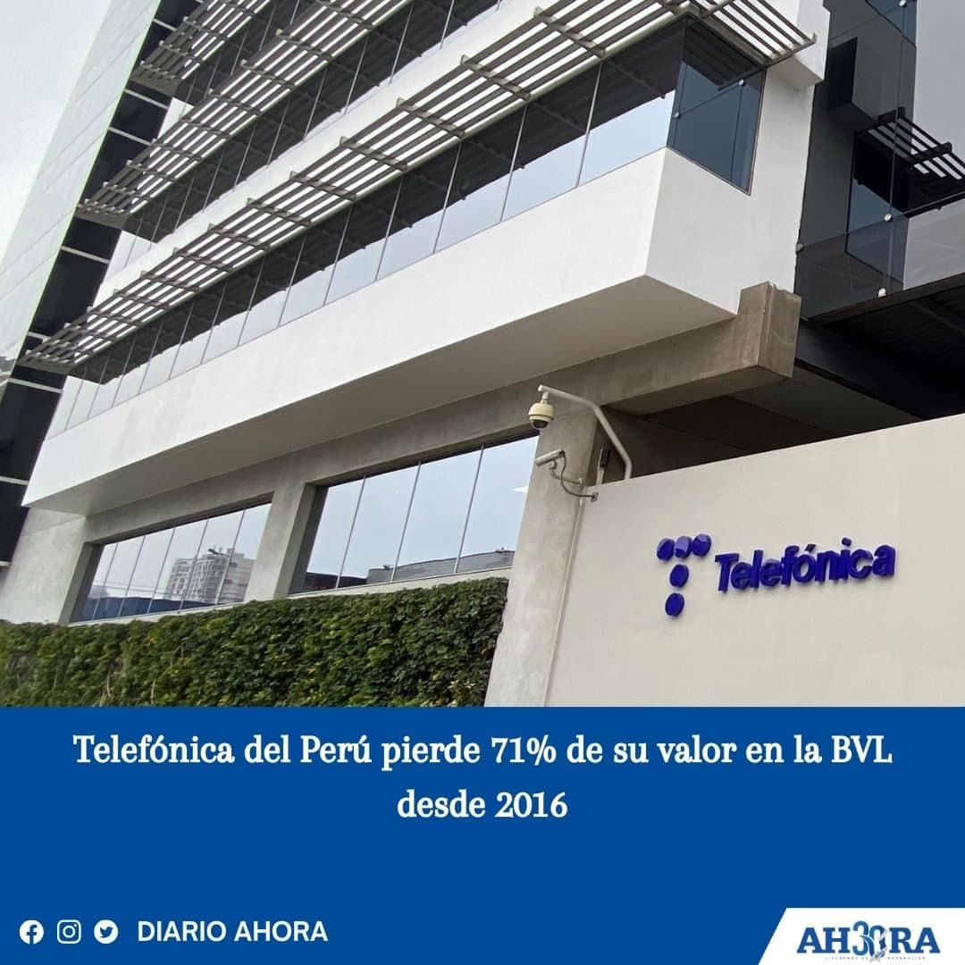 Telefónica del Perú pierde 71% de su valor en la BVL desde 2016