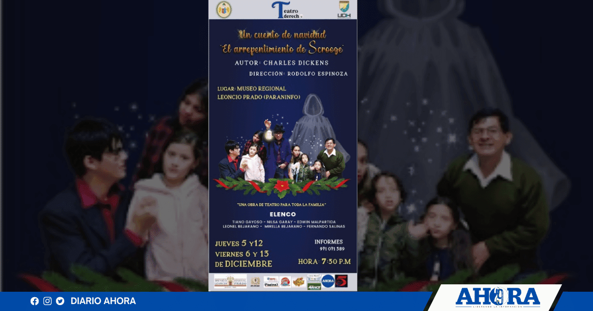 Teatro Derecho presenta conmovedora versión de El Arrepentimiento de Scrooge