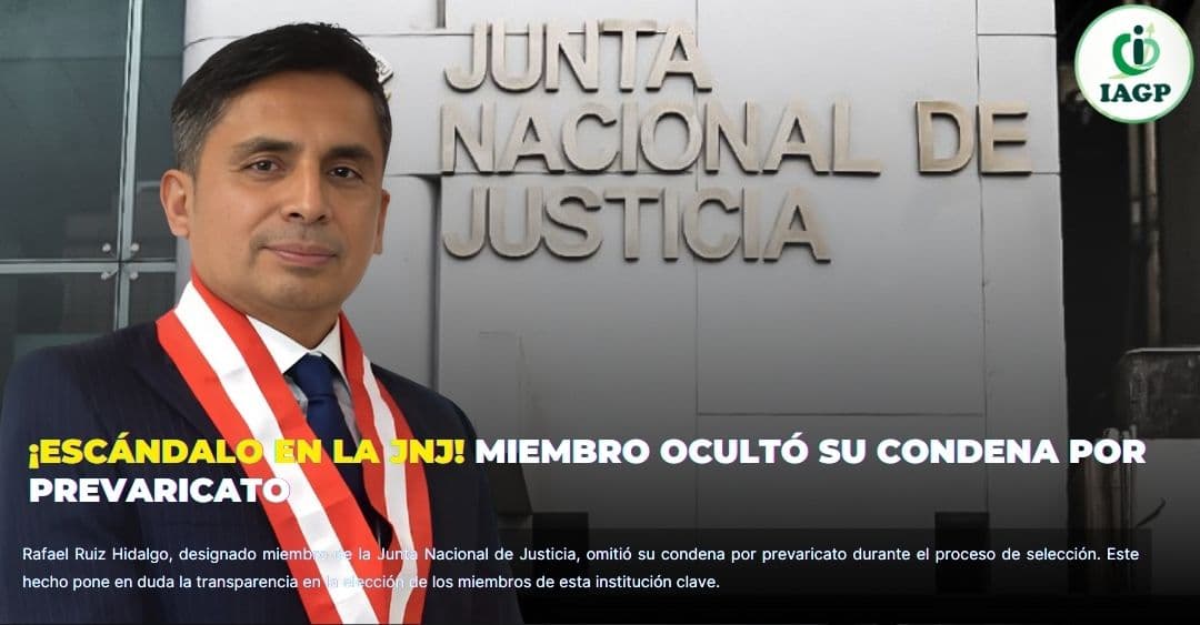 JNJ desestima recurso de Ruiz Hidalgo y confirma su vacancia