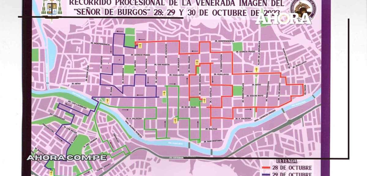 Recorrido procesional de la venerada imagen del Señor de Burgos