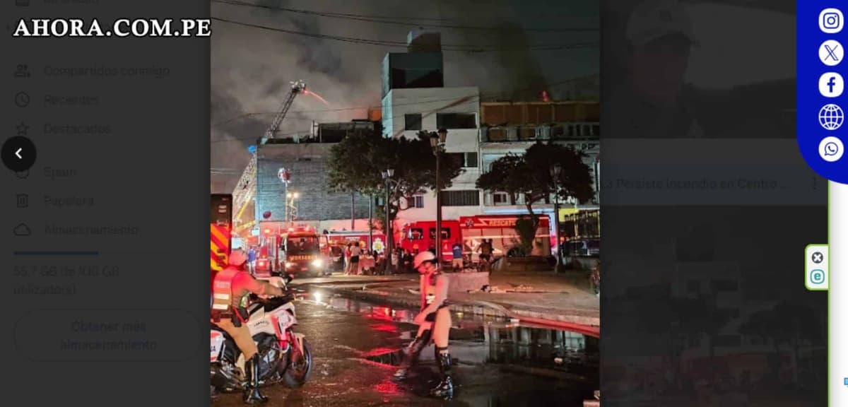 Persiste incendio en Centro Histórico de Lima por más de 10 horas