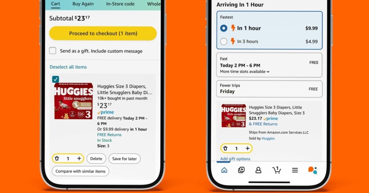 Amazon: tus productos en casa en solo una hora