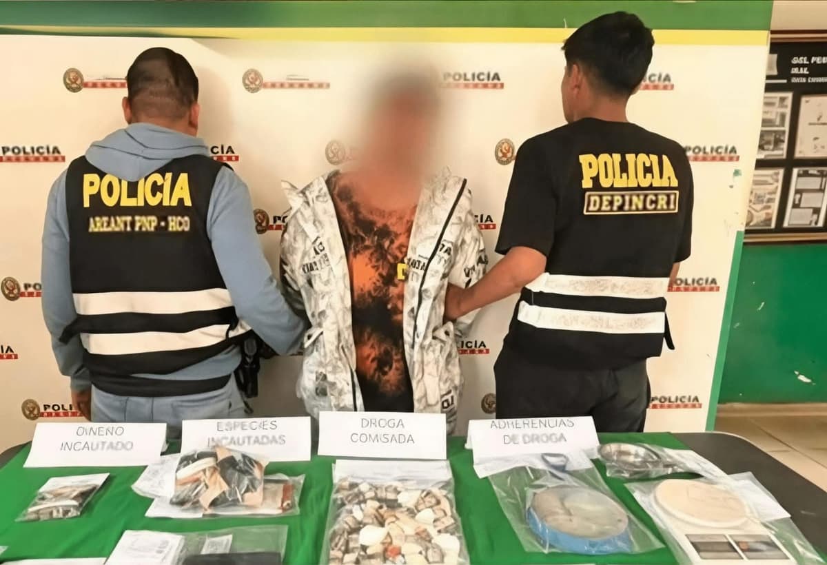 Dictan nueve meses de prisión preventiva a presunto microcomercializador de droga en Amarilis