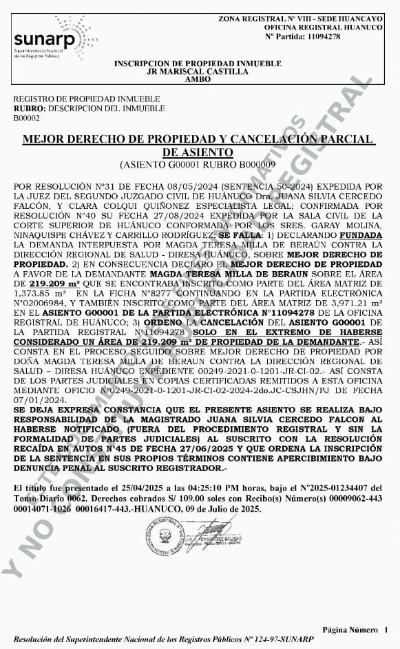 Sentencia judicial mutila el terreno del hospital de Ambo y confirma negligencia técnica