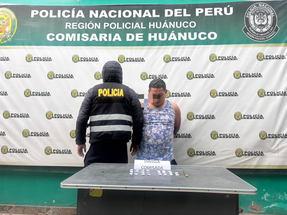 Intervienen a sujeto con presunta droga en la Carretera Central, en Huánuco