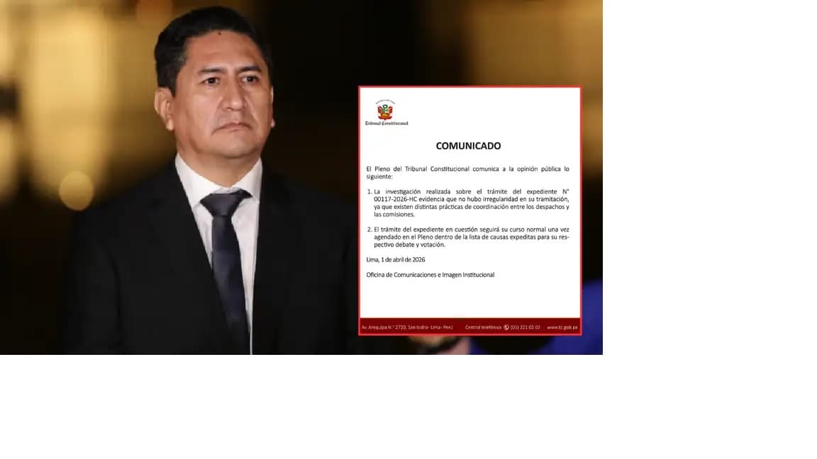Tribunal Constitucional descarta irregularidades en hábeas corpus de Vladimir Cerrón