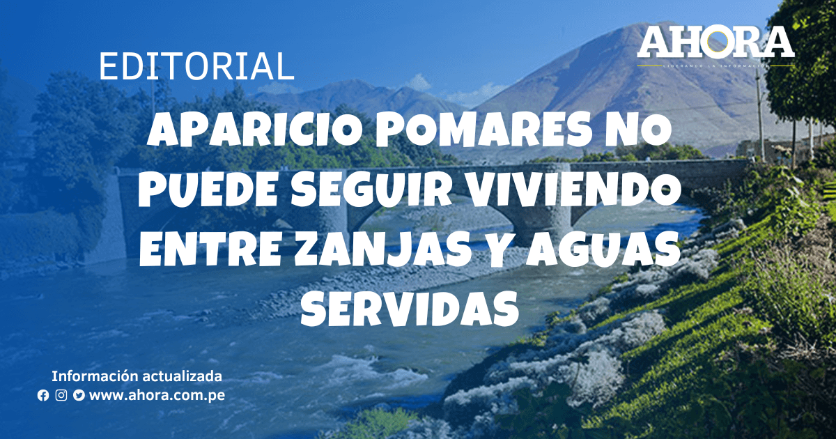 Aparicio Pomares no puede seguir viviendo entre zanjas y aguas servidas