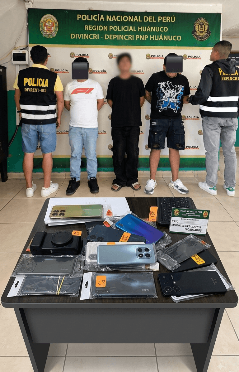 Golpe en Huallayco: incautan 176 celulares y detienen a tres presuntos receptadores