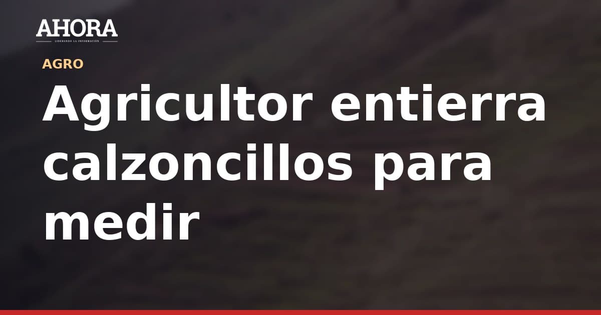 Agricultor entierra calzoncillos para medir fertilidad del suelo y la ciencia respalda el método
