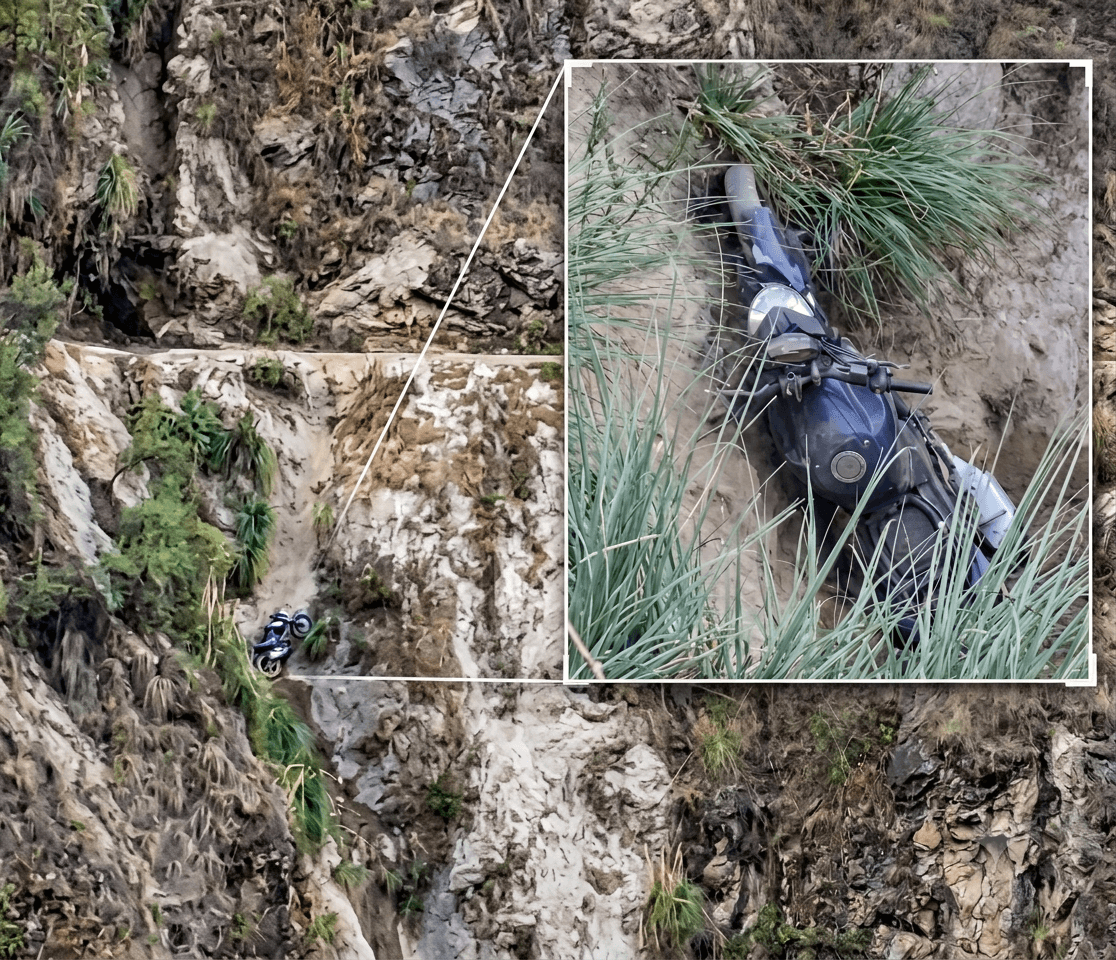 Joven muere tras caer con su motocicleta a un abismo