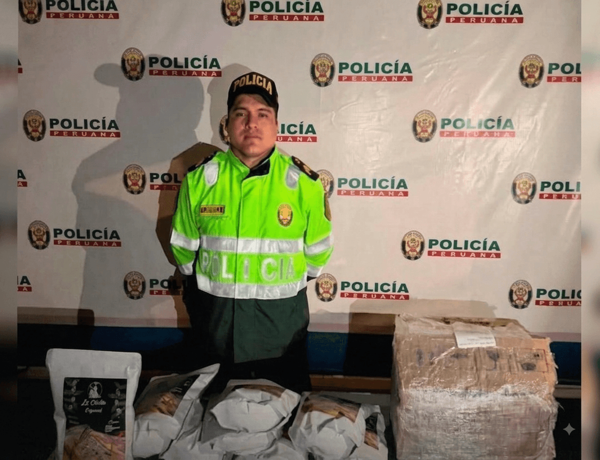 Policía descubre 18 kilos de presunta cocaína camuflados como café en Ambo