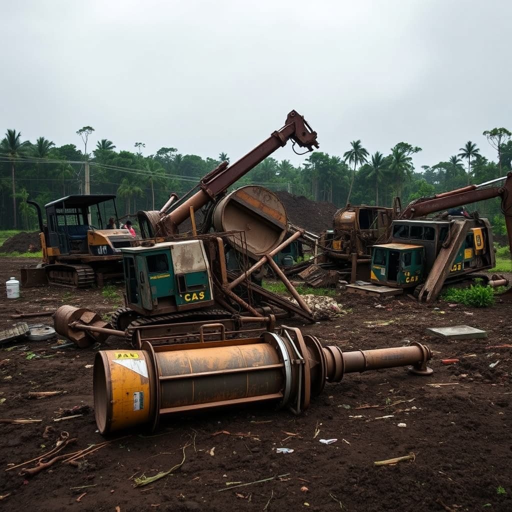 Incautan y destruyen maquinaria de minería ilegal valorizada en S/ 13.3 millones en Madre de Dios