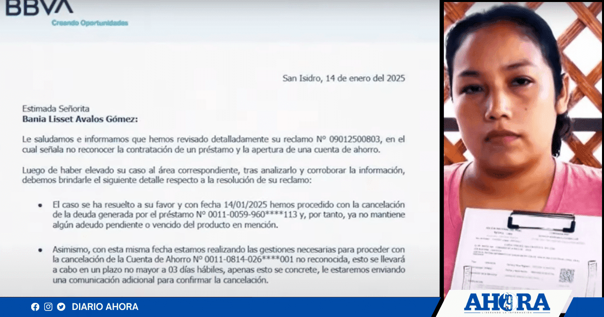 Fraude bancario: BBVA anula préstamo obtenido con identidad falsa