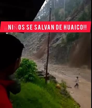 Dos de Mayo: Niños logran escapar de huaico en carretera Huánuco–La Unión y población queda aislada tras desastres