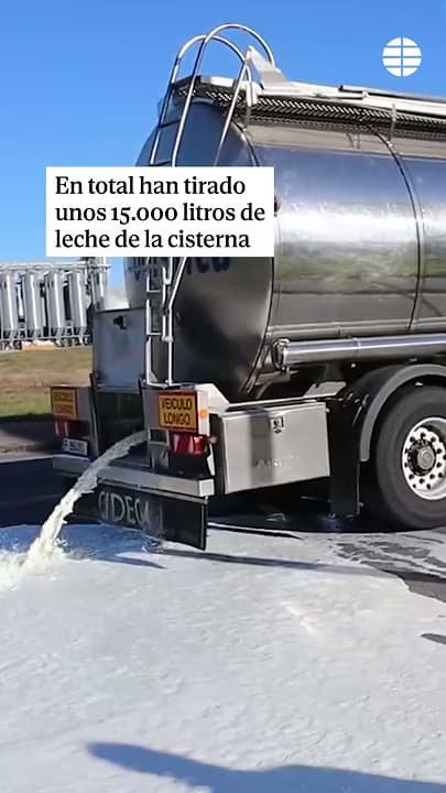 Vierten 15.000 litros de leche portuguesa en ruta a Galicia