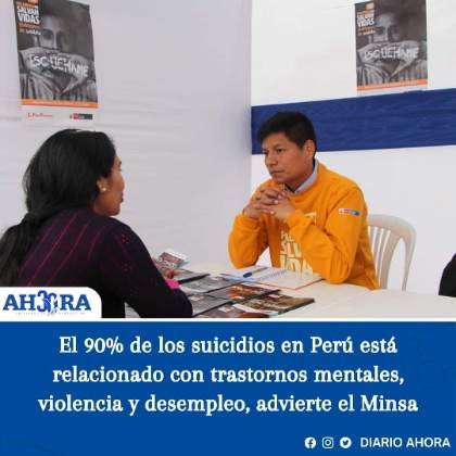 El 90% de los suicidios en Perú está relacionado con trastornos mentales, violencia y desempleo, advierte el Minsa