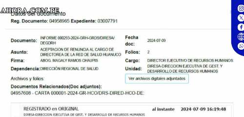 Crisis en la Red de Salud Huánuco: Directora renuncia por razones “personales”