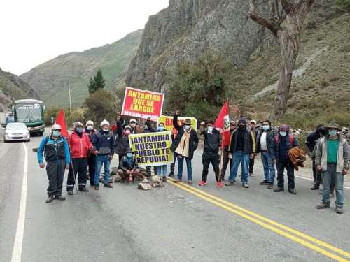 Comuneros de Aquia exigen retiro de minera Antamina de su territorio