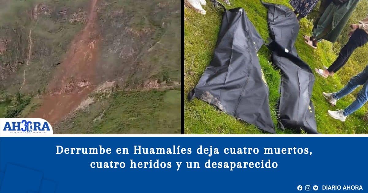 Derrumbe en Huamalíes deja cuatro muertos, cuatro heridos y un desaparecido