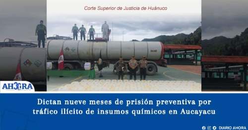Dictan nueve meses de prisión preventiva por tráfico ilícito de insumos químicos en Aucayacu