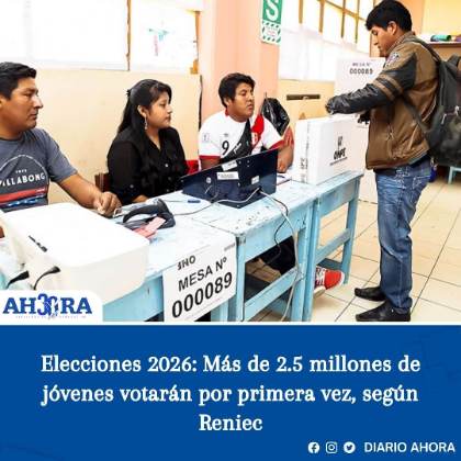 Elecciones 2026: Más de 2.5 millones de jóvenes votarán por primera vez, según Reniec