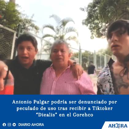 Antonio Pulgar podría ser denunciado por peculado de uso tras recibir a Tiktoker “Diealis” en las instalaciones del Gorehco 