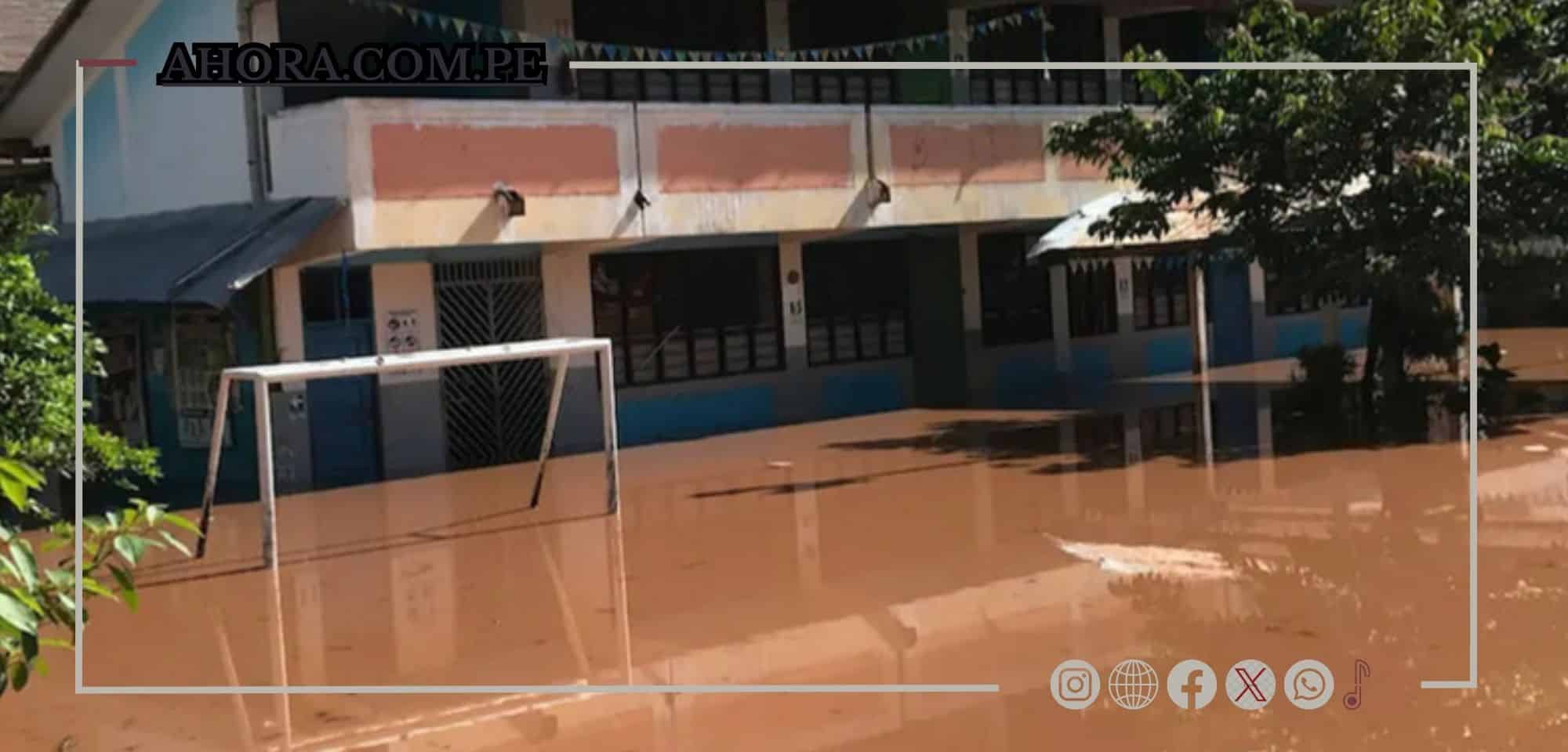 Colegio Brisas del Huallaga sufre graves inundaciones a días del inicio escolar