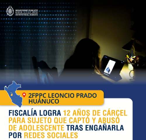 12 años de cárcel para acusado de captar y abusar de adolescente tras engañarla en redes sociales
