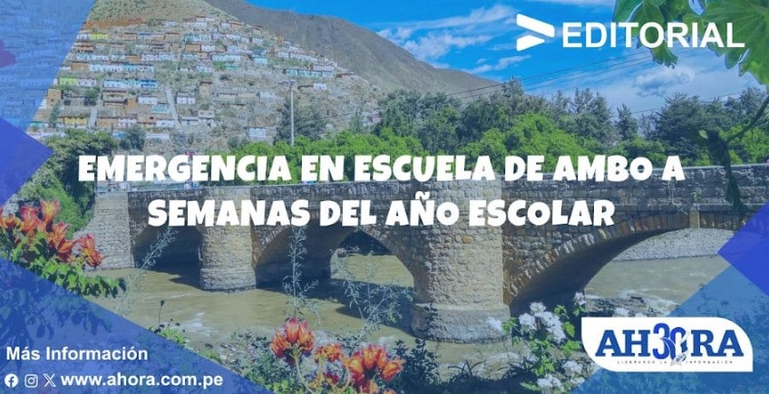 Emergencia en escuela de Ambo a semanas del año escolar