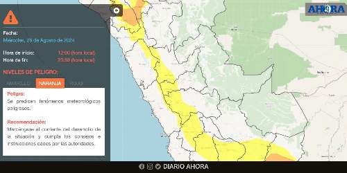 SENAMHI: Emite alerta naranja por fuertes vientos en la sierra