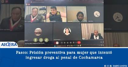 Pasco: Prisión preventiva para mujer que intentó ingresar droga al penal de Cochamarca