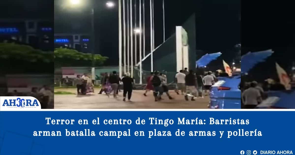 Terror en el centro de Tingo María: Barristas arman batalla campal en plaza de armas y pollería