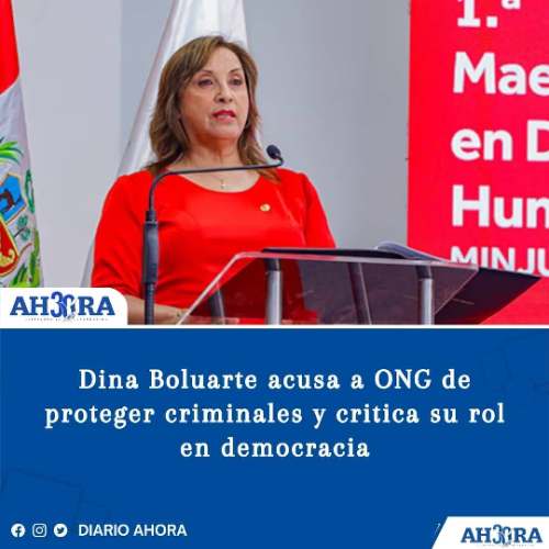 Dina Boluarte acusa a ONG de proteger criminales y critica su rol en democracia