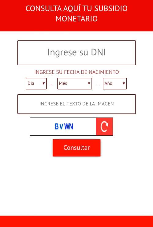 Verifica si eres elegido para recibir el bono del subsidio monetario