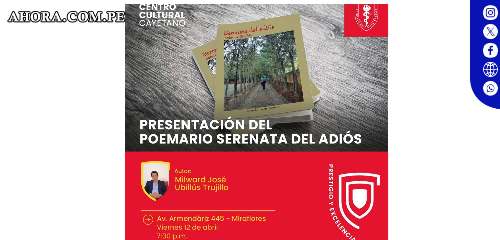 Milward Ubillús presenta su poemario existencial "Serenata del adiós" en la UPCH 