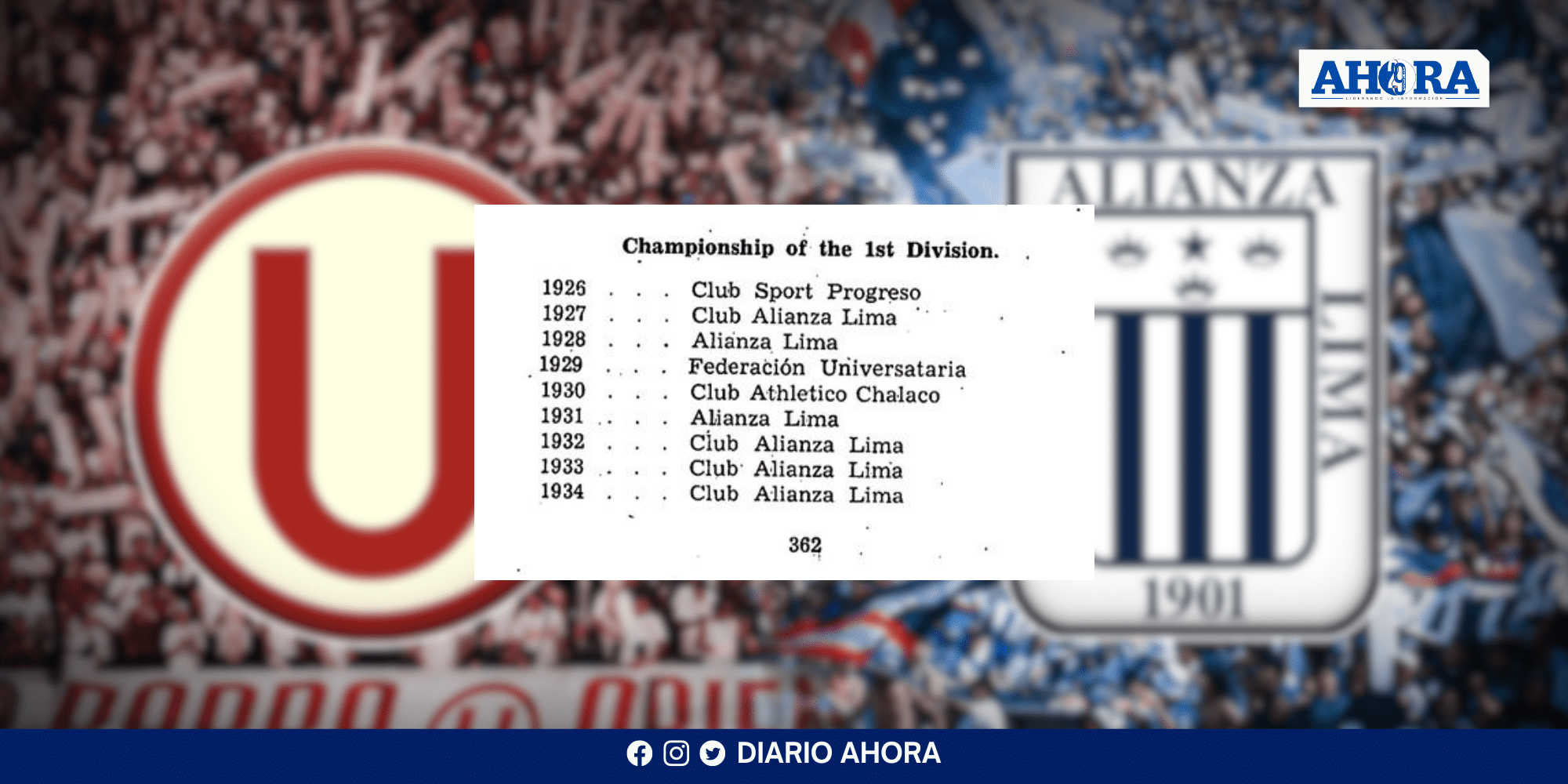 Polémica del título de 1934: Alianza Lima es el campeón según documentos de la FIFA