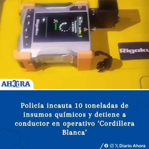 Policía incauta 10 toneladas de insumos químicos y detiene a conductor en operativo ‘Cordillera Blanca’