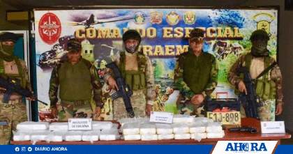 Incautan 41 kilos de cocaína tras enfrentamiento en el VRAEM
