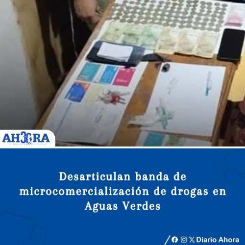 Desarticulan banda de microcomercialización de drogas en Aguas Verdes