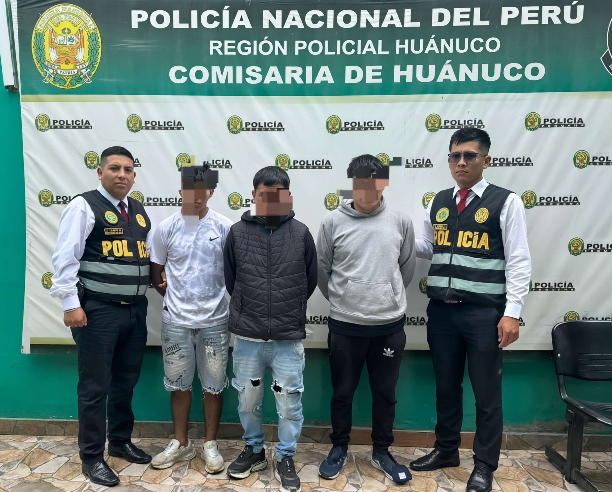 Caen “Los Injertos de Las Moras”: tres detenidos por presunto robo agravado y microcomercialización en Huánuco
