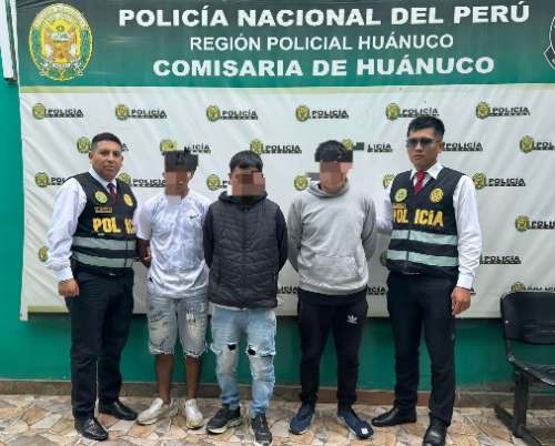 Caen “Los Injertos de Las Moras”: tres detenidos por presunto robo agravado y microcomercialización en Huánuco