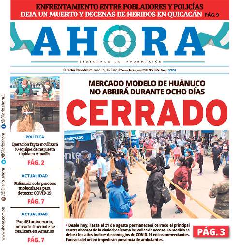 Edición digital Diario Ahora 14-08-2020.