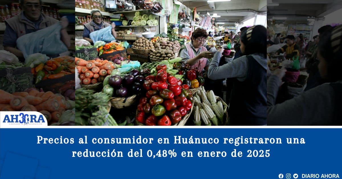 Precios al consumidor en Huánuco registraron una reducción del 0,48% en enero de 2025