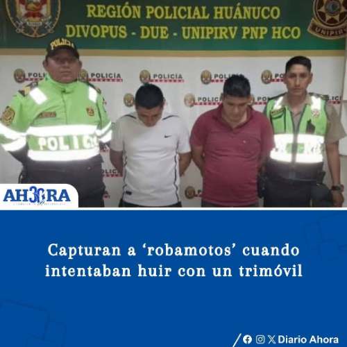 Capturan a ‘robamotos’ cuando intentaban huir con un trimóvil