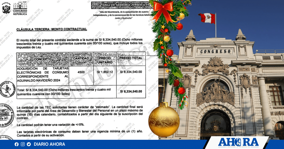Navidad de lujo en el Congreso: Más de 8 millones de soles en aguinaldos mientras el país enfrenta crisis