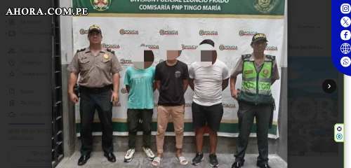 Tres detenidos en Tingo María por secuestro y violación a dos adolescentes